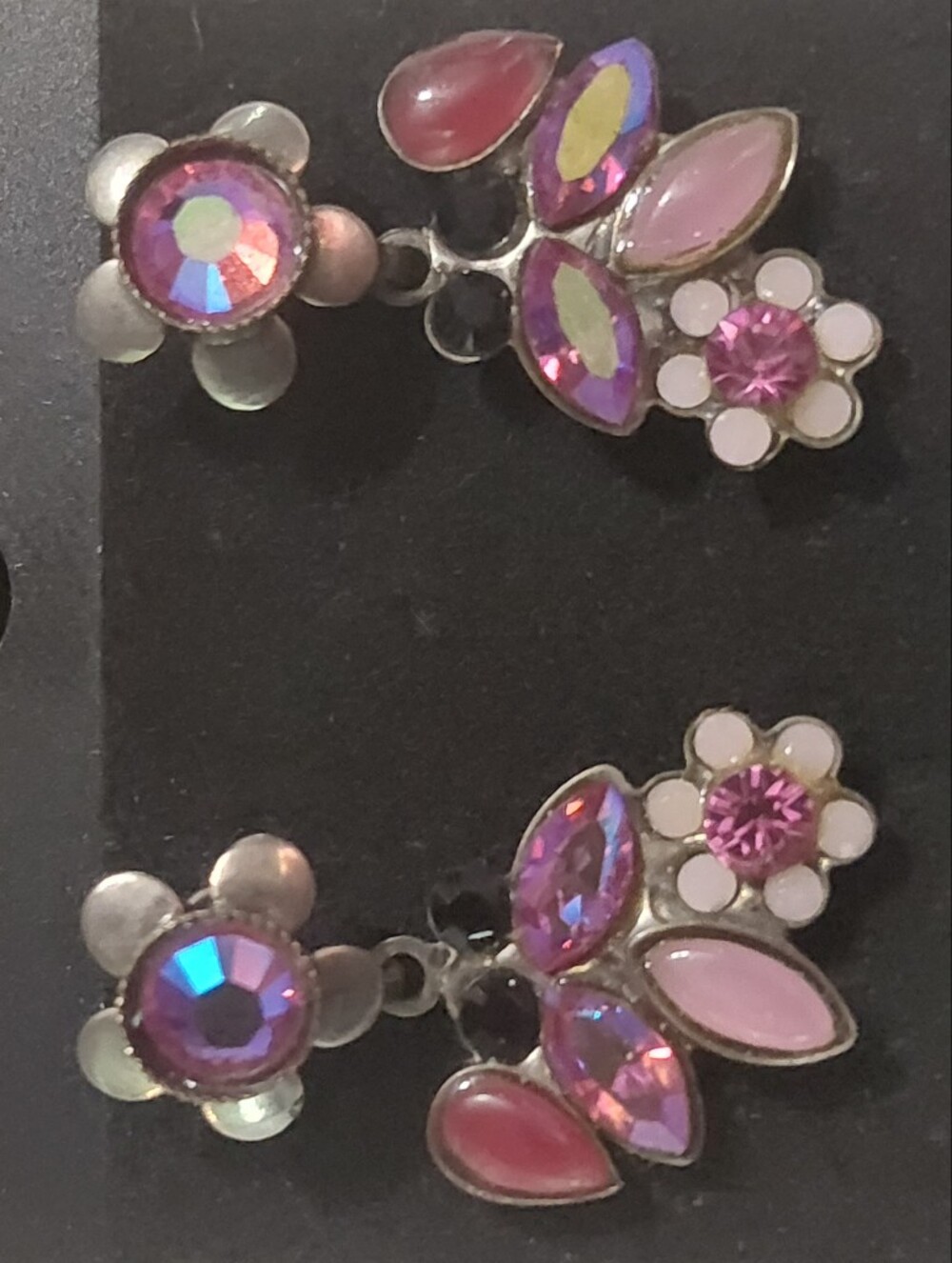 Sorrelli Pink Floral Crystal Drop Earrings